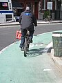 This photo is of Wikis Take Manhattan goal code R4, Bike Lane, green-painted.