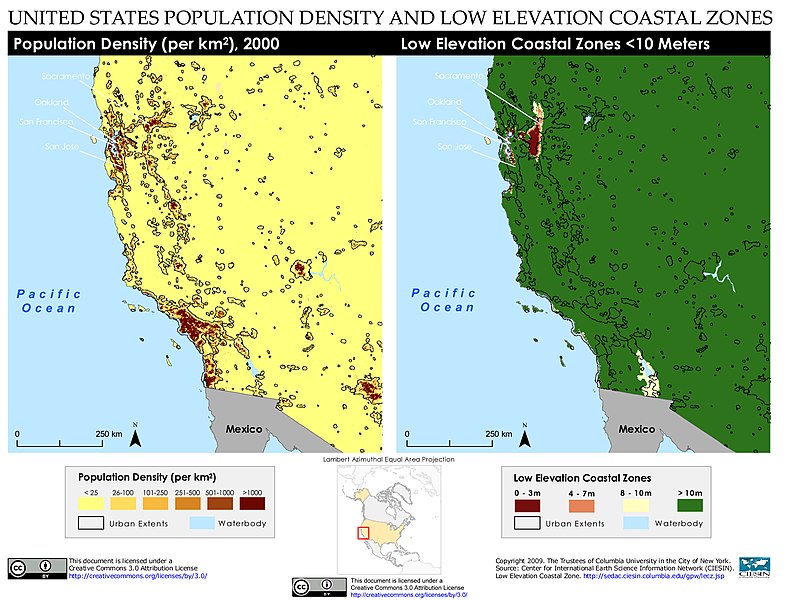 File:Western United States of America Population Density and Low Elevation Coastal Zones (5457307275).jpg