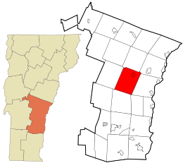 Location in Windsor County and the state of Vermont.