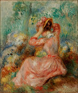 Pierre Auguste Renoir, Femme replaçant son chapeau, vers 1890