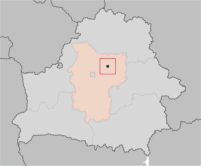 Жодино на карті Білорусі