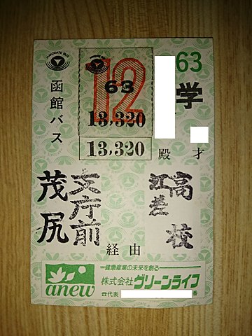 File:函館バス・シール式定期券.jpg - Wikimedia Commons