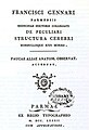 "De peculiari structura cerebri" (facsimile of front page of book by Francesco Gennari).jpg