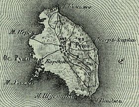 L'isola di Runo sulla mappa di Schubert.  1860.