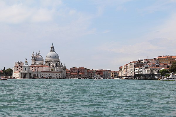 View of Punta della Dogana and Canal Grande from the Bacino di San Marco.