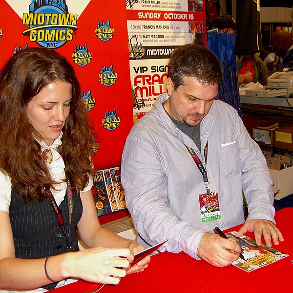 Gage with Rebekah Isaacs at the 2011 New York Comic Con.