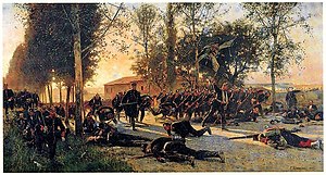 Painting by Carl Röchling: "Death of the Major von Hadeln" (Gravelotte, August 18, 1870)