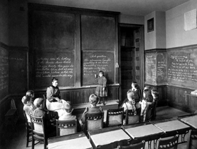 Miss Fuller and her class, Horace Mann School for the Deaf, Boston, 1893 (Boston Public Library)