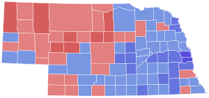 1964 Nebraska gubernatorial election results map by county.svg