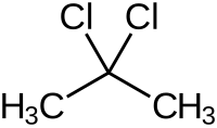 Structural formula of 2,2-dichloropropane