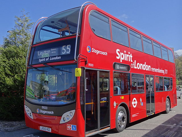 The first production Enviro400, Stagecoach 19000 Spirit of London, new in 2005, photographed in 2014