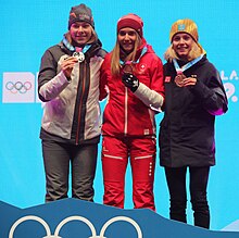 19. 1. 2020 Běh na lyžích na zimních olympijských hrách mládeže 2020 - ženský běh na lyžích zdarma - slavnostní vyhlášení medailí (Martin Rulsch) 47.jpg