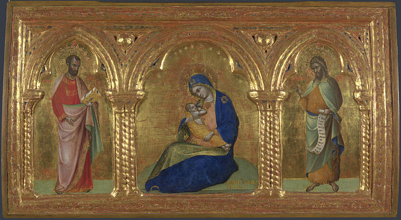 File:24 Lorenzo Veneziano, The Madonna of Humility with Saints Mark and John. 1359-66. London NG.jpg