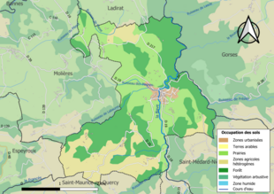 Kleurenkaart met landgebruik.