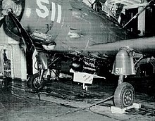 VA-195 "Kitchen Sink Bomb" on an AD-4 in August 1952 AD-4 VA-195 KitchenSinkBomb Aug1952.jpg