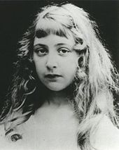 Black-and-white portrait photograph of Christie as a girl