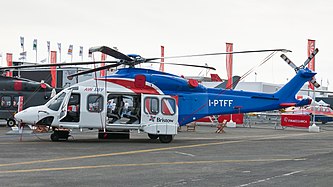 English: AgustaWestland AW189 (reg. I-PTFF, c/n 49005) at Paris Air Show 2013. Deutsch: AgustaWestland AW189 (Reg. I-PTFF, c/n 49005) auf der Paris Air Show 2013.