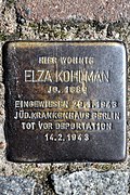 Ahrenshoop, Stolperstein Elza Kohlman (2017-08-16), by Klugschnacker in Wikipedia.jpg