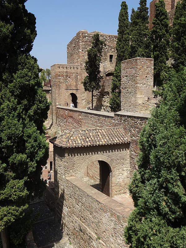 View of the entrance passage and outer gates of the Alcazaba