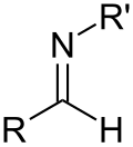 General structure of an azomethine compound Aldimine-(secondary)-skeletal.svg