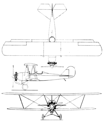 Alexander Eaglerock A-7 3-view drawing from Aero Digest April 1928 Alexander Eaglerock A-7 3-view Aero Digest April 1928.png