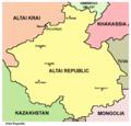 Mapa de la república de Altái