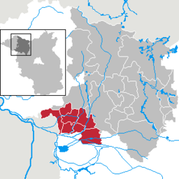 Amt Neustadt (Dosse):s läge i Landkreis Ostprignitz-Ruppin, Brandenburg