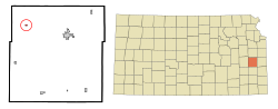 Местоположение в округе Андерсон и Канзасе 