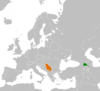 Location map for Armenia and Serbia.