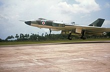 Un Avro Vulcan de la RAF sur la base aérienne de Butterworth en 1965.