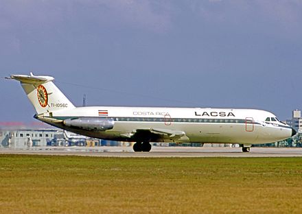 LACSA BAC One-Eleven taxiing at Miami International Airport in 1971