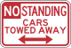 No standing cars towed away, Baltimore