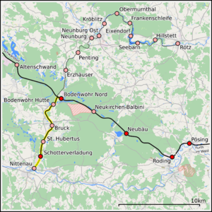 Section of the Bodenwöhr – Nittenau railway line