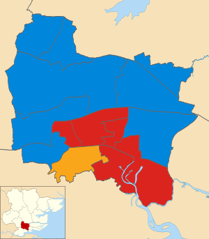 Basildon UK local election 2000 map.svg