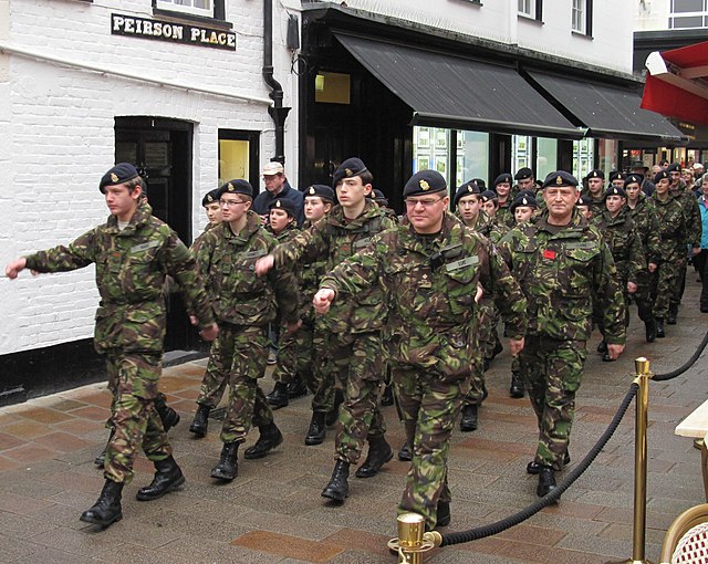 Army Cadet Force (ACF) Cadets during the Battle of Jersey commemoration in 2013