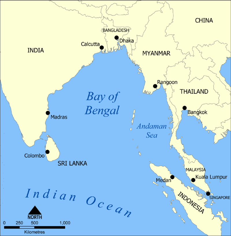 Indian Ocean In India Map Bay Of Bengal - Wikipedia