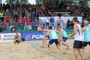 Deutsch: Beachhandball Europameisterschaften 2019 (Beach handball Euro); Tag 6: 7. Juli 2019 – Männerfinale, Dänemark-Norwegen 2:0 (25:18, 19:16) English: Beach handball Euro; Day 6: 7 July 2019 – Men's Final – Denmark-Norway 2:0 (25:18, 19:16)