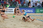 Deutsch: Beachhandball Europameisterschaften 2019 (Beach handball Euro); Tag 6: 7. Juli 2019 – Frauenfinale, Dänemark-Ungarn 2:0 (18:12, 23:22) English: Beach handball Euro; Day 6: 7 July 2019 – Women's Final – Denmark-Hungary 2:0 (18:12, 23:22)