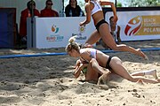 Deutsch: Beachhandball Europameisterschaften 2019 (Beach handball Euro); Tag 2: 3. Juli 2019 – Frauen, Vorrunde Gruppe C, Slowenien-Italien 0:2 (7:24, 18:22) English: Beach handball Euro; Day 2: 3 July 2019 – Women Preliminary Round Group C – Slovenia-Italy 0:2 (7:24, 18:22)