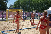 Deutsch: Beachhandball bei den Olympischen Jugendspielen 2018; Tag 3, 10. Oktober 2018; Mädchen, Vorrunde, Gruppe A - Kroatien-Amerikanisch Samos 2:0 English: Beach handball at the 2018 Summer Youth Olympics at 10 October 2018 – Girls Preliminary Round Group A‎ – Croatia-American Samoa 2:0