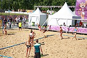 Deutsch: Beachhandball bei den Olympischen Jugendspielen 2018; Tag 3, 9. Oktober 2018; Mädchen, Vorrunde, Gruppe A - Kroatien-Ungarn 0:2 English: Beach handball at the 2018 Summer Youth Olympics at 9 October 2018 – Girls Preliminary Round Group A‎ – Croatia-Hungary 0:2