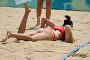 Deutsch: Beachvolleyball bei den Olympischen Jugendspielen 2018; Tag 11, 17. Oktober 2018; Mädchen, Finale – Italien (Claudia Scampoli & Nicol Bertozzi)- Russland (Maria Woronina & Maria Botscharow) 0:2 (19–21/19–21) English: Beach volleyball at the 2018 Summer Youth Olympics at 17 October 2018 – Girls Final – Italy (Claudia Scampoli & Nicol Bertozzi) - Russia (Maria Voronina & Maria Bocharova) 0:2 (19–21/19–21)