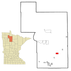 滕斯特賴克在貝爾特拉米縣及明尼蘇達州的位置（以紅色標示）