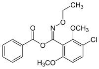 Structural formula of benzoximate