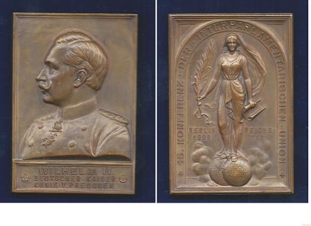 Art Nouveau plaque-medallion for the 15th Inter-Parliamentary Conference 1908 in Berlin