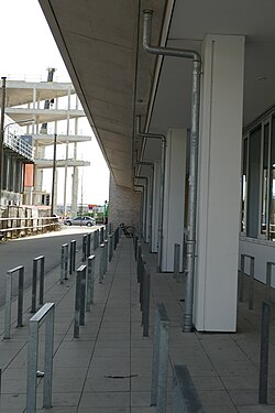 Bicycle racks belonging to a school in Freiham, Munich, Germany