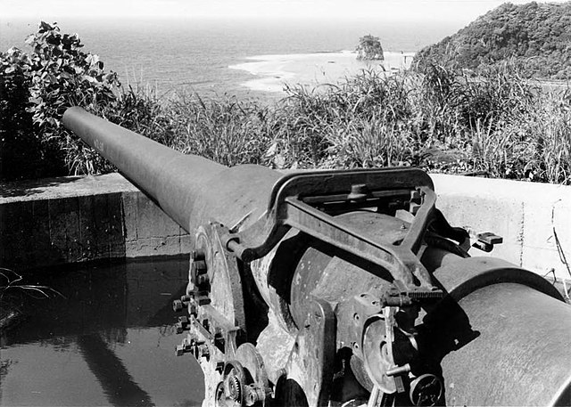 Guns were emplaced at Blunt's- and Braker's Points in 1940–42, covering Pago Pago Harbor.