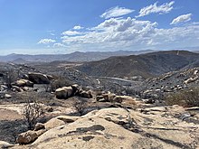 The charred landscape in the wake of the Border 32 Fire on September 5, 2022. Border Fire Burned Landscape.jpg