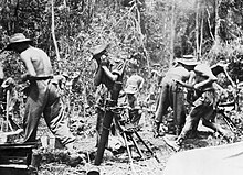 3-inch Mortar in action during the battle of Kohima-Imphal. British 3-inch mortar detachments support the 19th Indian Division's advance along the Mawchi Road, east of Toungoo, Burma.jpg