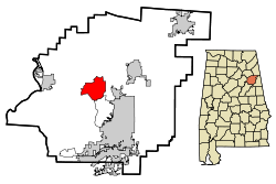 Calhoun County Alabama Incorporated and Unincorporated areas Alexandria Highlighted.svg